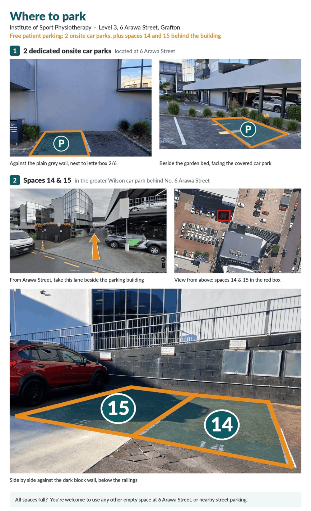 Dedicated clinic parking